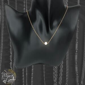 Gold Disc Charm Necklace